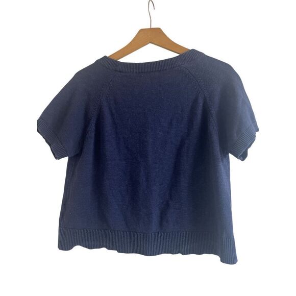 ✨Madewell Linden Scoop Sweater Dark Baltic Sz Medium Tee✨ - Picture 6 of 9
